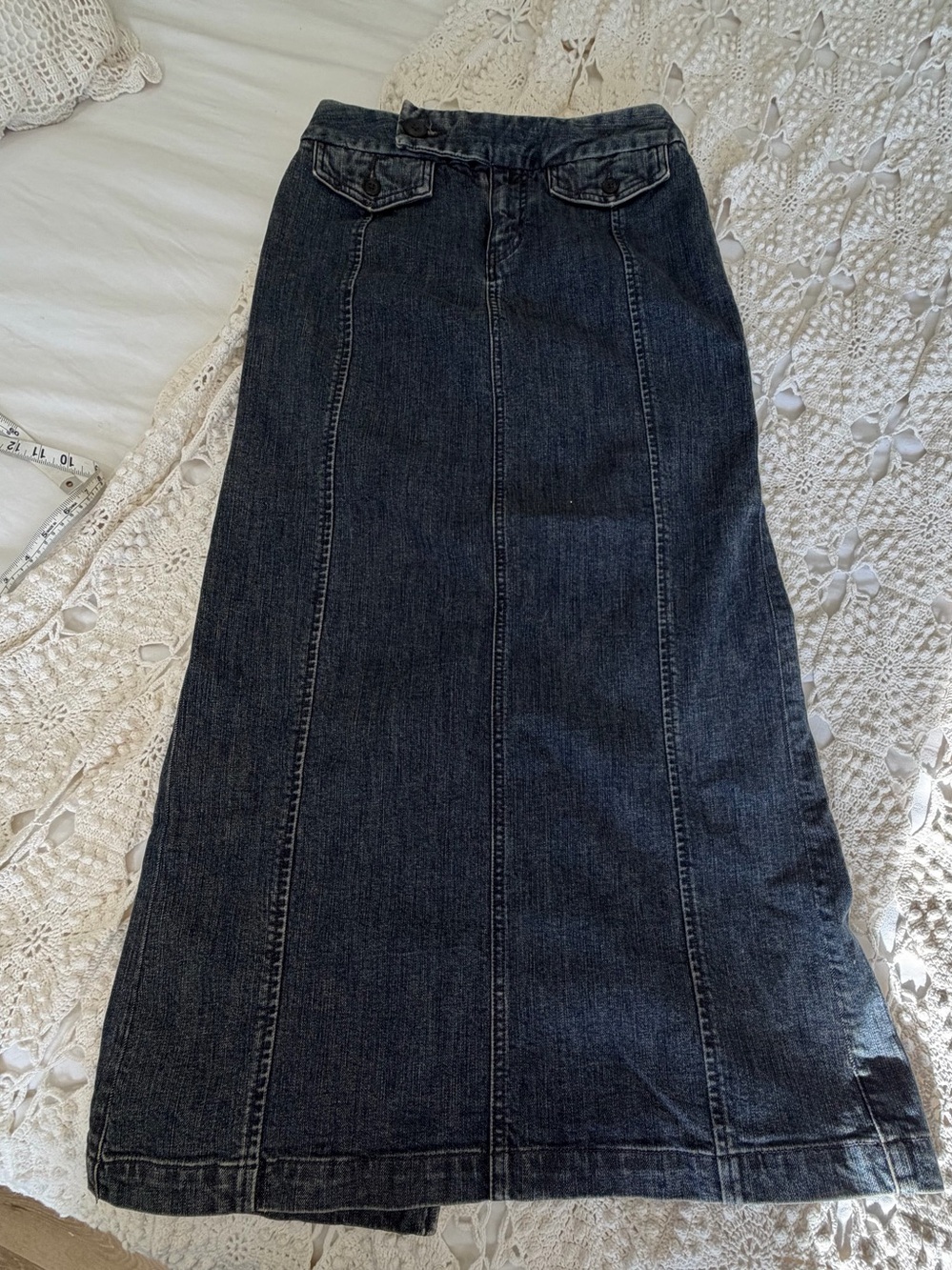 90s Y2K Eddie Bauer Maxi Long Jean Skirt.